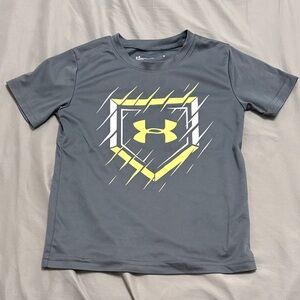 Under Armour Kids Charcoal and Neon Yellow Tee